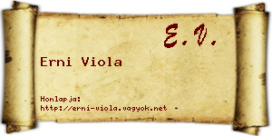 Erni Viola névjegykártya